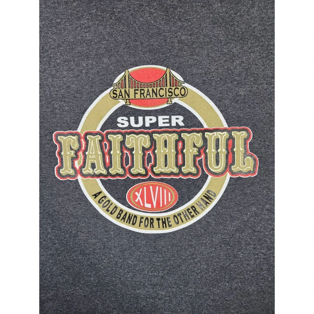Port & Company San Francisco 49er Faithful Gray Crewneck Short‎ Sleeve Shirt XL